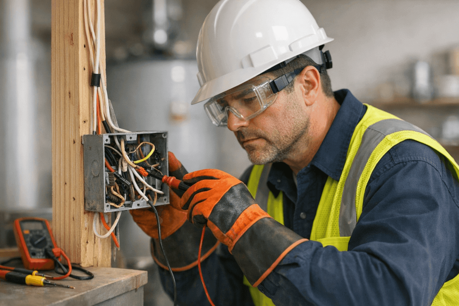 Electrician reviewing homeowner’s DIY wiring for safety